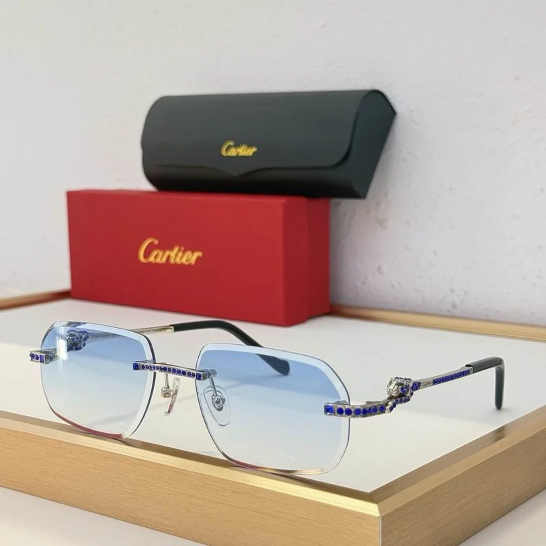 Cartier SMS465 Light-Rim Gradient Sunglasses, source view 3, SMS465