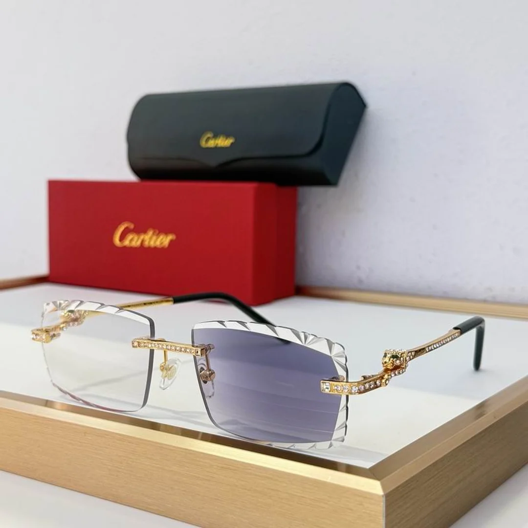 Cartier SMS467 Gold-Frame Gradient Sunglasses, source view 1, SMS467