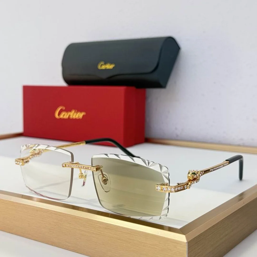 Cartier SMS467 Gold-Frame Gradient Sunglasses, source view 2, SMS467