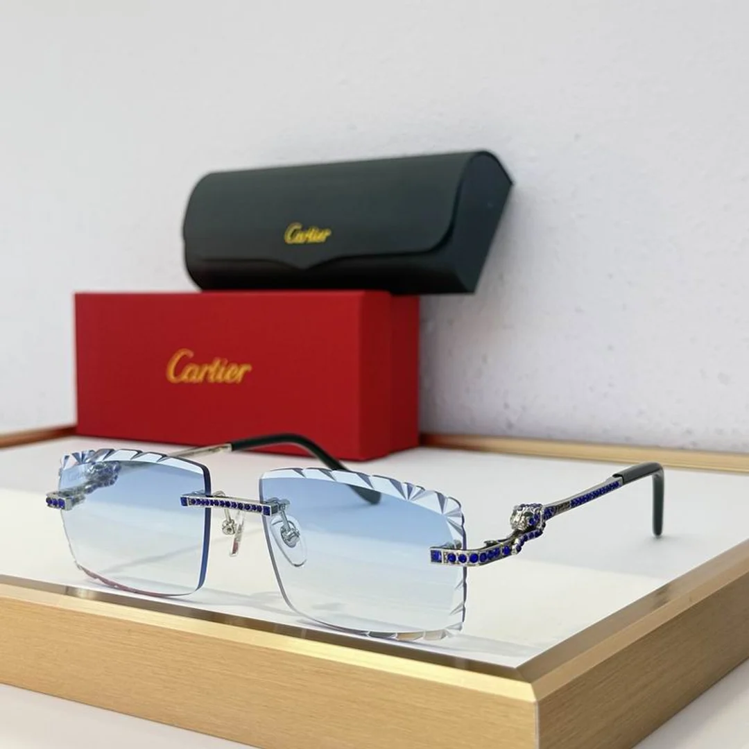 Cartier SMS467 Gold-Frame Gradient Sunglasses, source view 3, SMS467