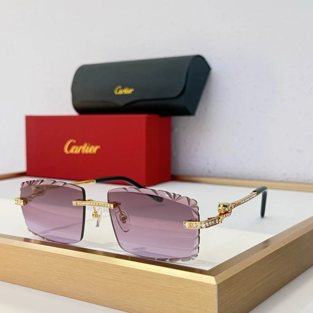 Cartier SMS467 Gold-Frame Gradient Sunglasses, source view 4, SMS467