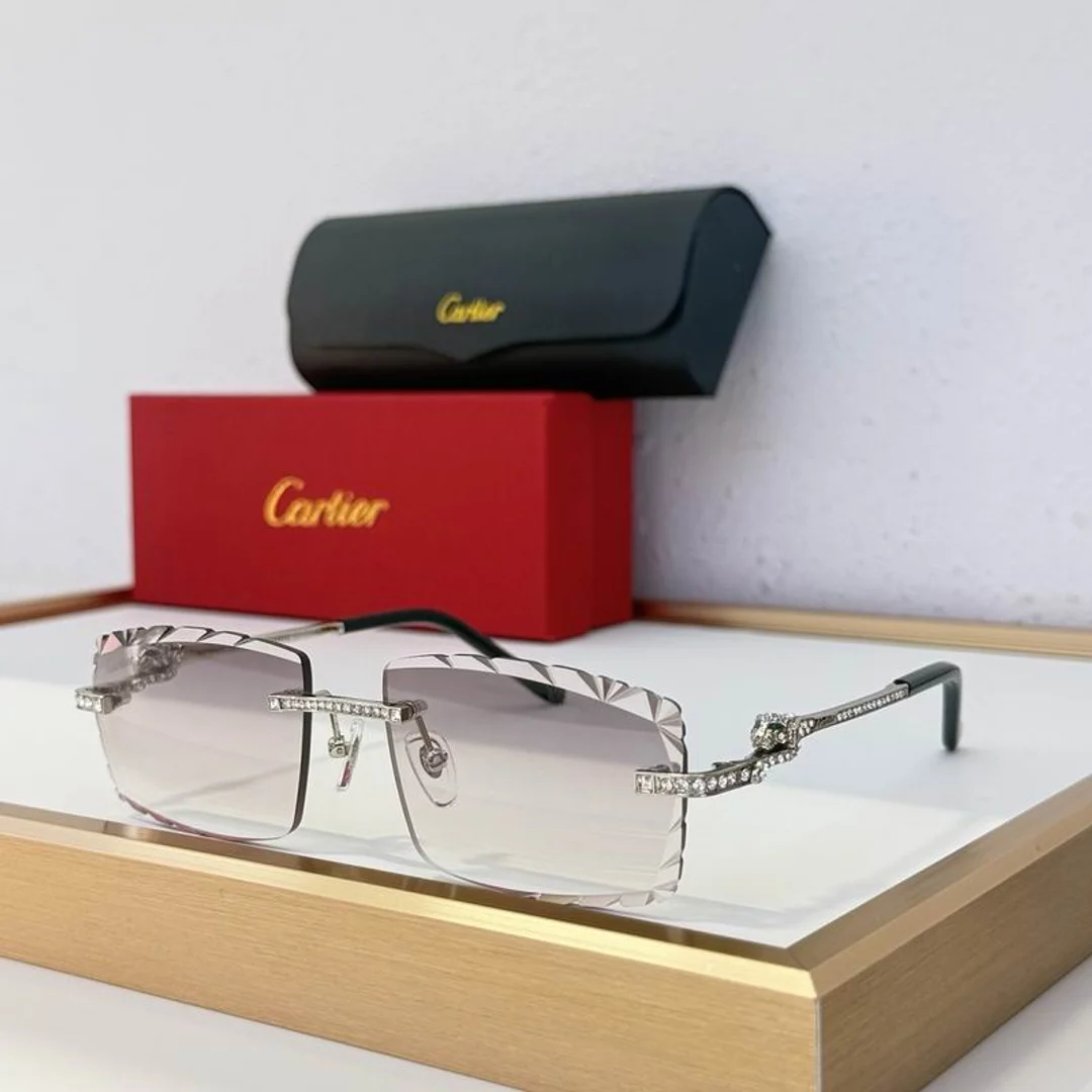 Cartier SMS467 Gold-Frame Gradient Sunglasses, source view 5, SMS467