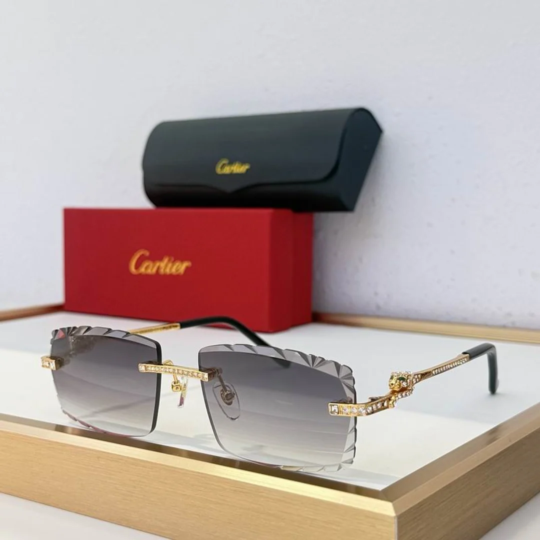Cartier SMS467 Gold-Frame Gradient Sunglasses, source view 6, SMS467