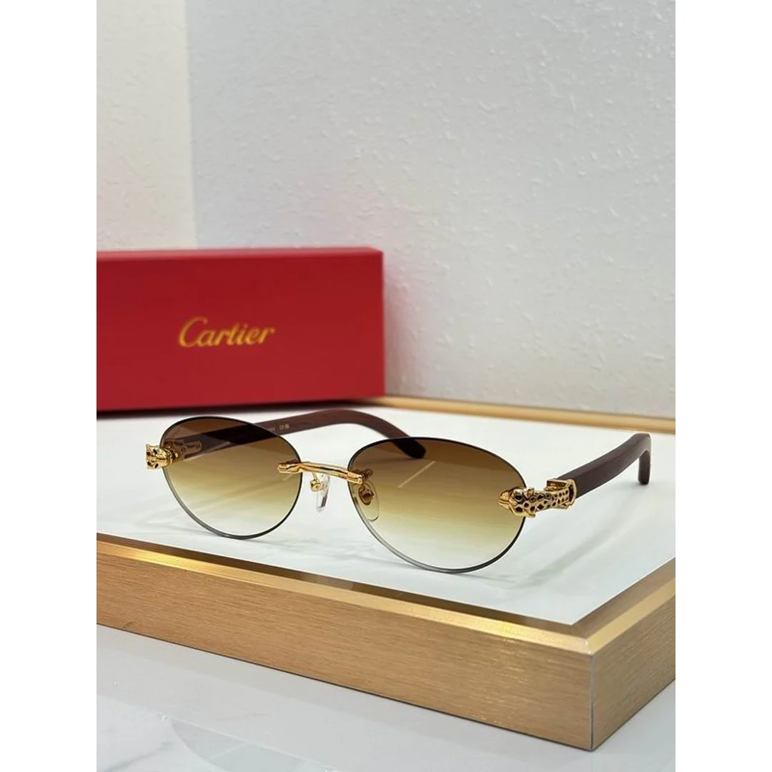 Cartier SMS469 Gold-Rim Gradient Sunglasses, product-only source view 1, SMS469
