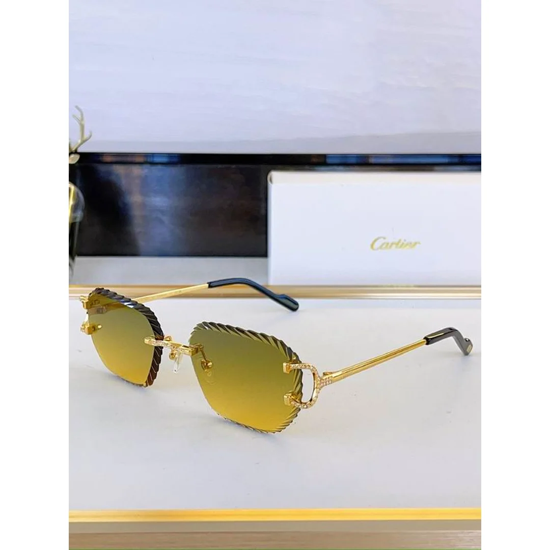Cartier SMS473 Angular Rimless Sunglasses, catalog view 5, SMS473