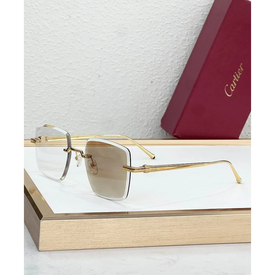 Cartier SMS474 Rimless-Lens Sunglasses, catalog view 1, SMS474