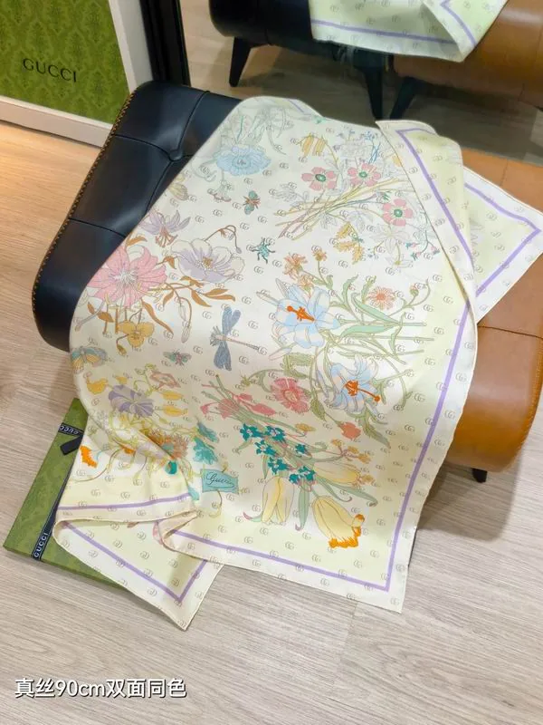 Gucci E12 Floral 90 x 90 Scarf, catalog view 3, E12-35