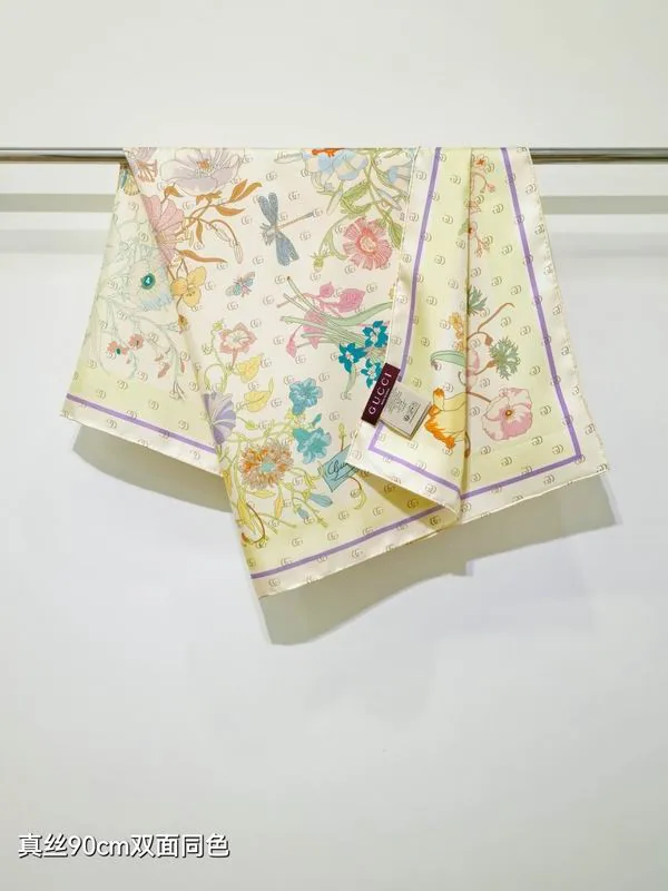 Gucci E12 Floral 90 x 90 Scarf, catalog view 4, E12-35