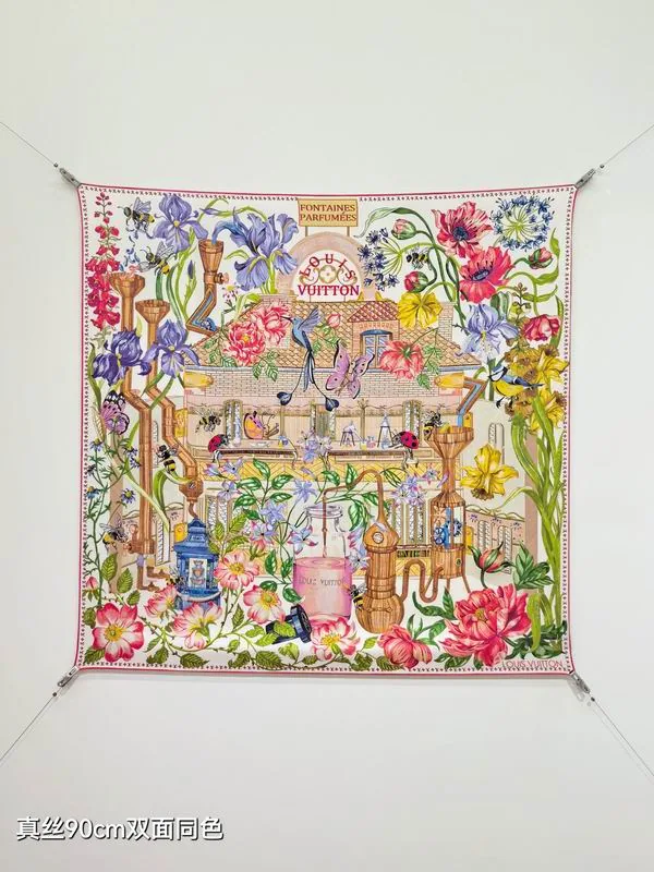 LV Silk Scarf 90X90cm E17, source view 1, SKU 90X90cm