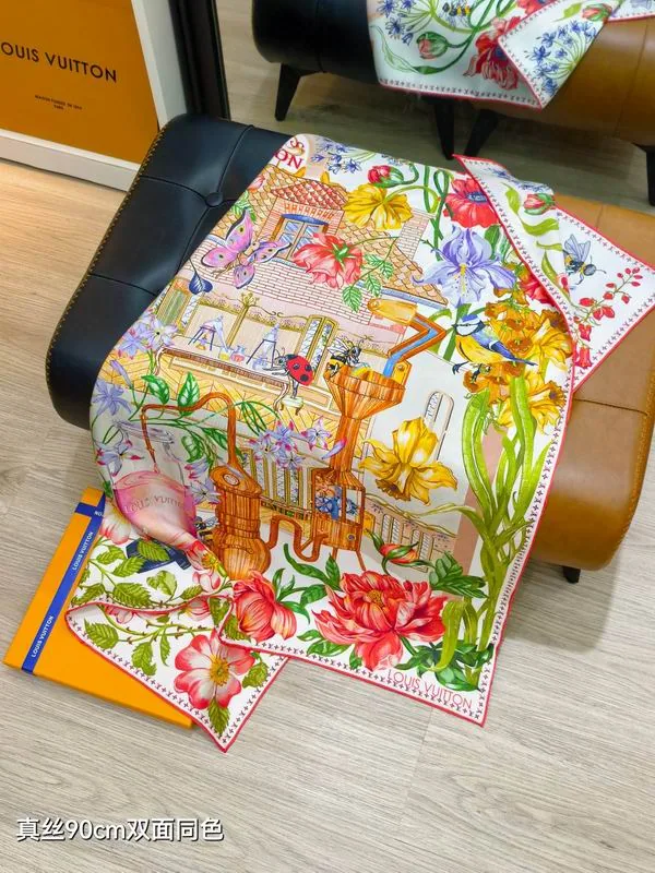 LV Silk Scarf 90X90cm E17, source view 2, SKU 90X90cm