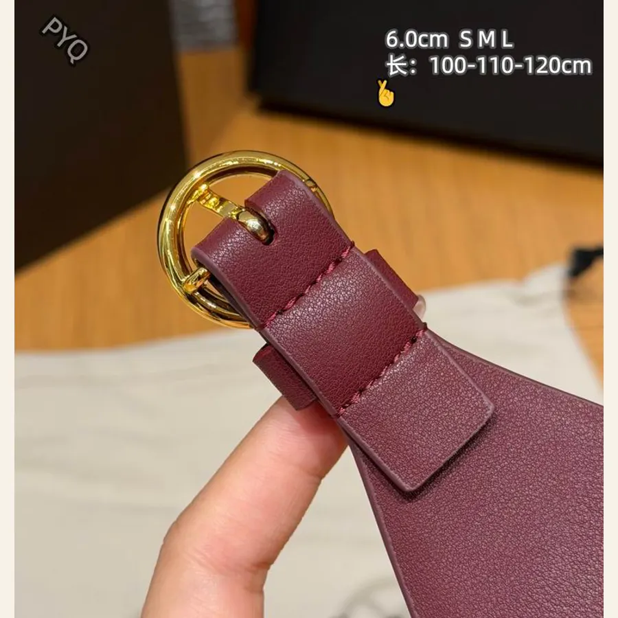 Alaïa 8L01 Burgundy Wide Ring-Buckle Belt, catalog view 4, 8L01