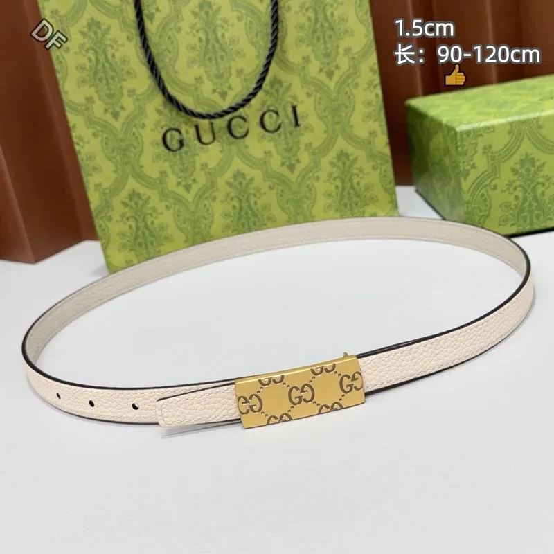 Gucci 15mm White Monogram Belt, catalog view 4, 15mm-8L24