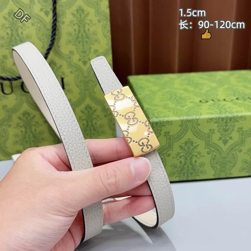 Gucci 15mm White Monogram Belt, catalog view 5, 15mm-8L24