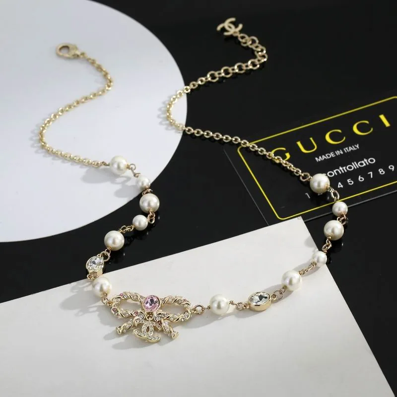 Chanel 08YXS103 Pearl-Detail Necklace, catalog view 1, 08YXS103-1
