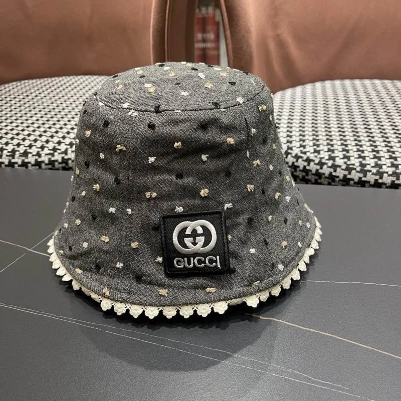 Gucci Black Stud-Trim Bucket Hat, catalog view 1, 645