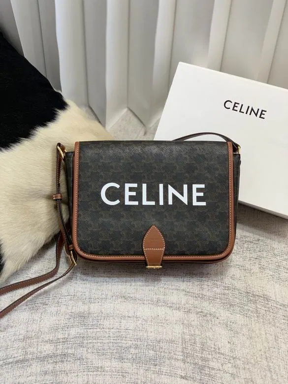 Celine Folco Triomphe Monogram Messenger Bag, catalog view 1, 3350-YG1