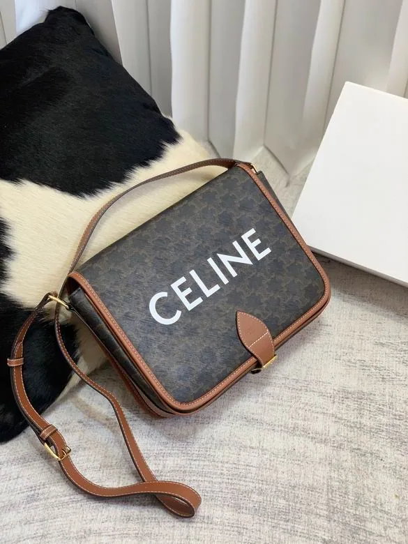 Celine Folco Triomphe Monogram Messenger Bag, catalog view 2, 3350-YG1