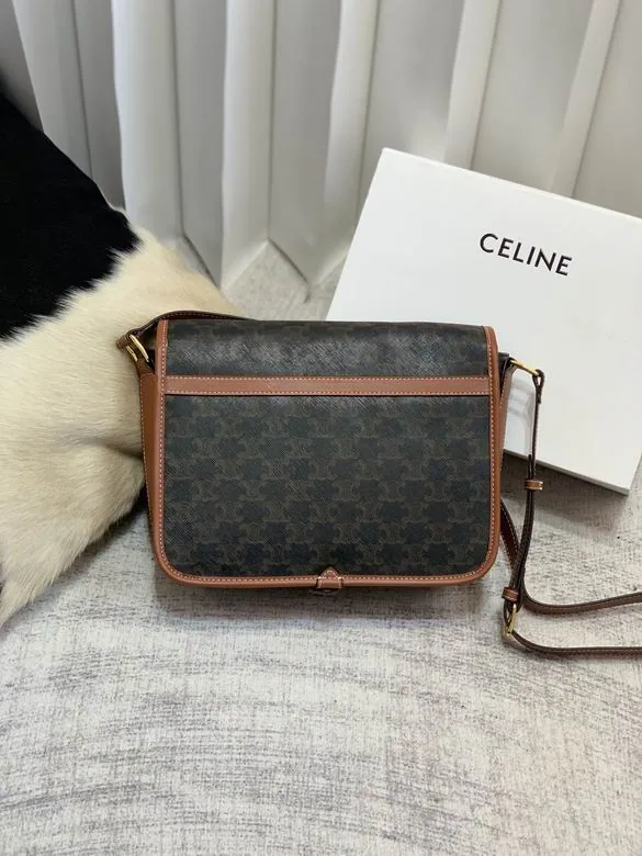 Celine Folco Triomphe Monogram Messenger Bag, catalog view 4, 3350-YG1
