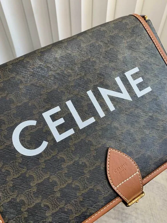 Celine Folco Triomphe Monogram Messenger Bag, catalog view 5, 3350-YG1