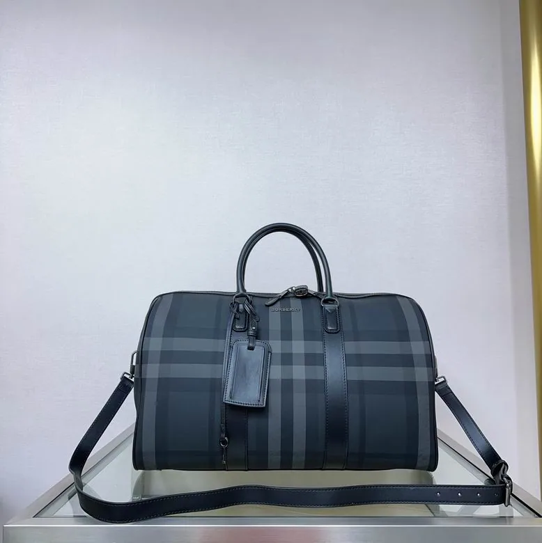 Burberry 083101 Grey Check Duffle Bag, catalog view 1, 083101-IQ