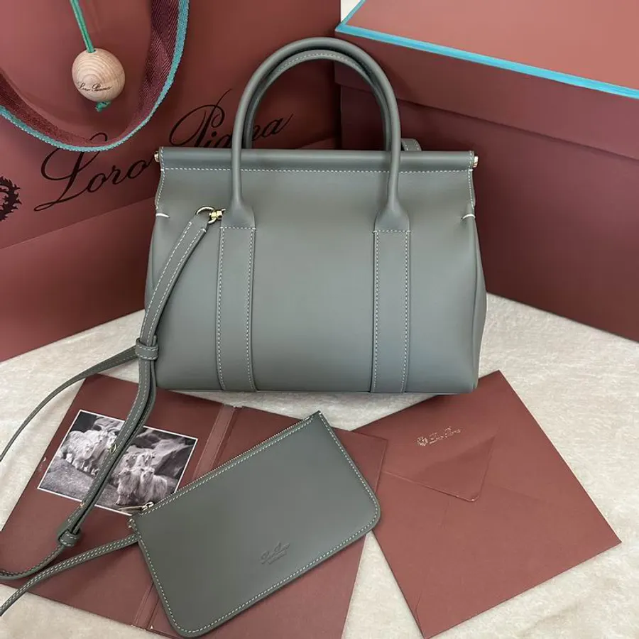 Loro Piana Loom L25 110502 Grey Top-Handle Bag, catalog view 2, LP-110502-L25