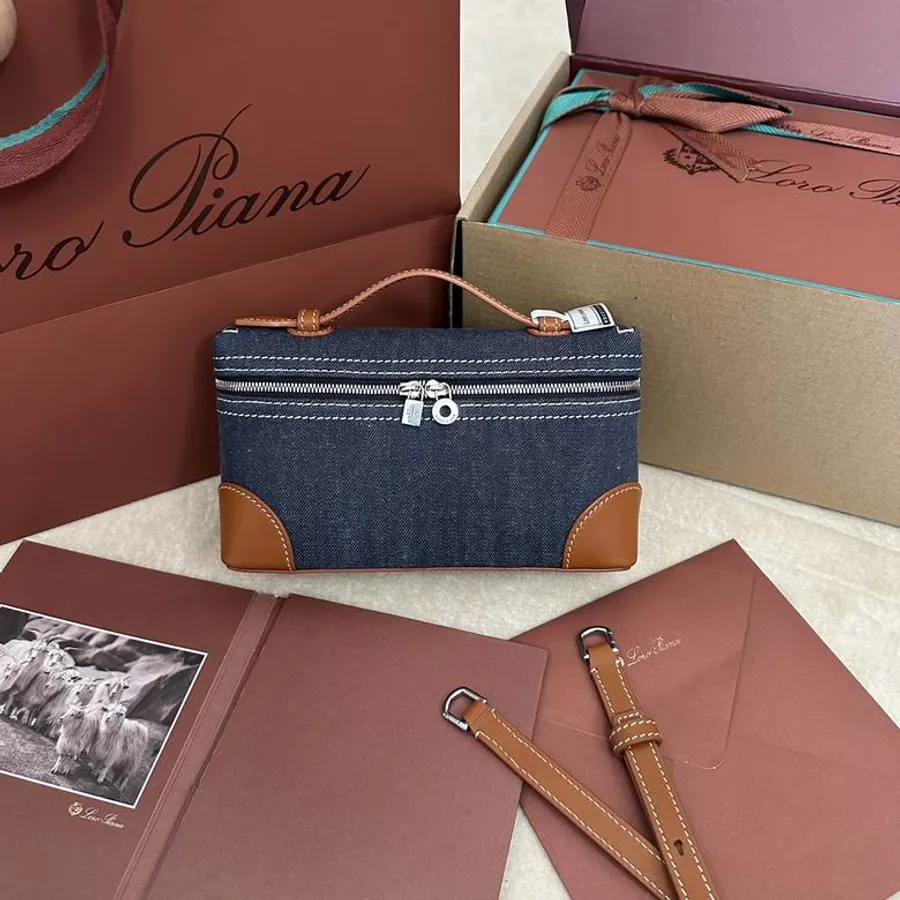 Loro Piana Extra Pocket L19 Navy Tan Bag, catalog view 1, FAI8393-L19