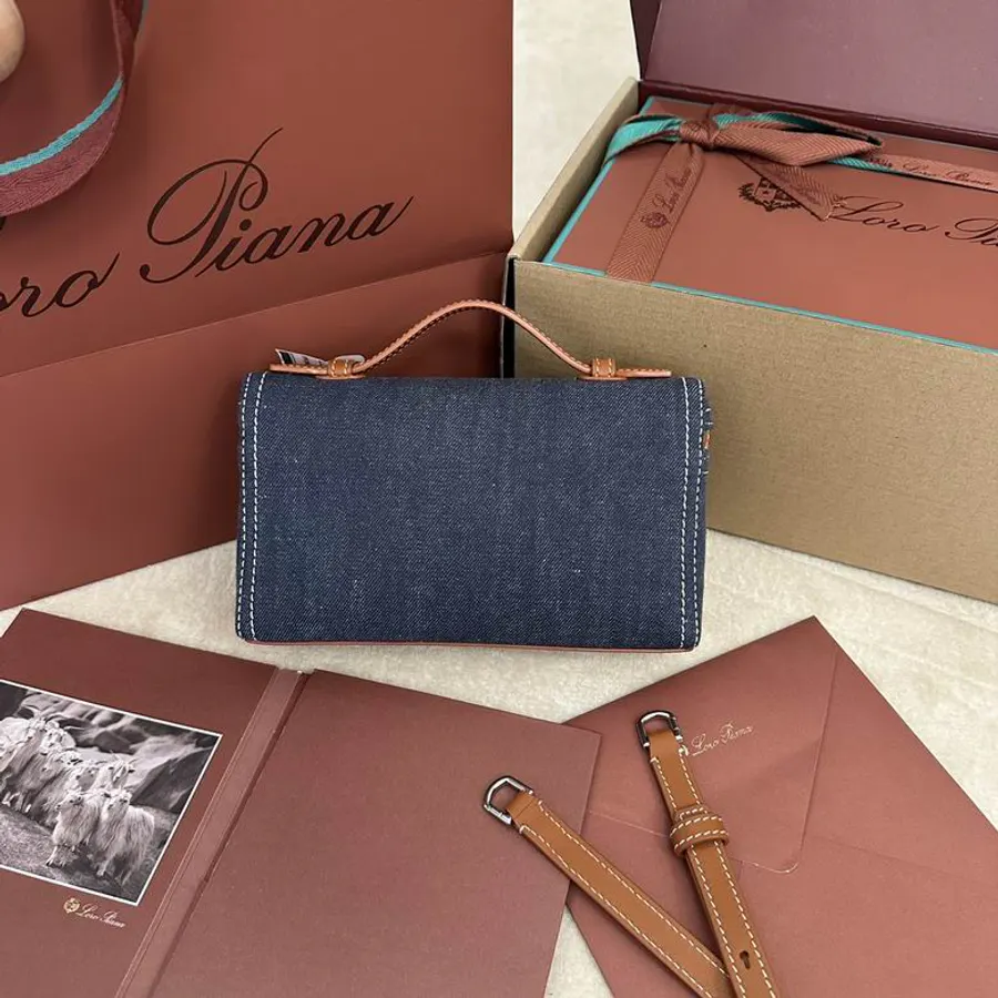 Loro Piana Extra Pocket L19 Navy Tan Bag, catalog view 2, FAI8393-L19