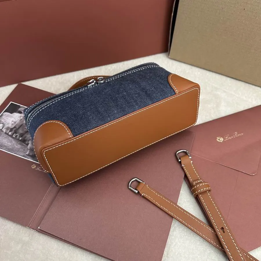Loro Piana Extra Pocket L19 Navy Tan Bag, catalog view 5, FAI8393-L19