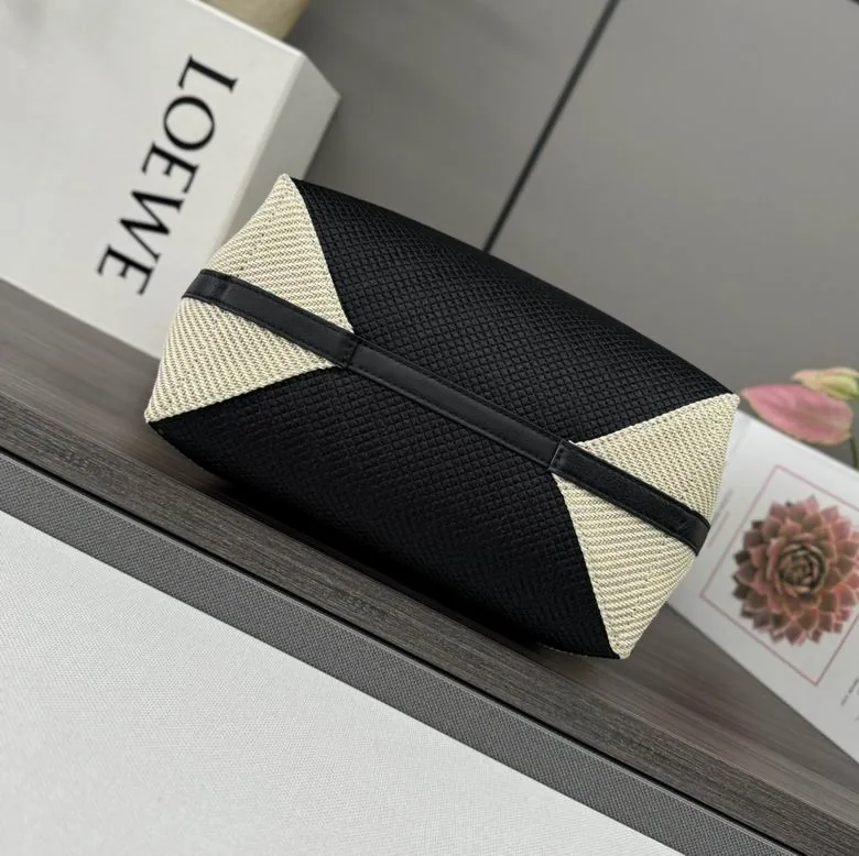 Loewe Black Cream Puzzle Fold Tote Bag, source view 4, 4