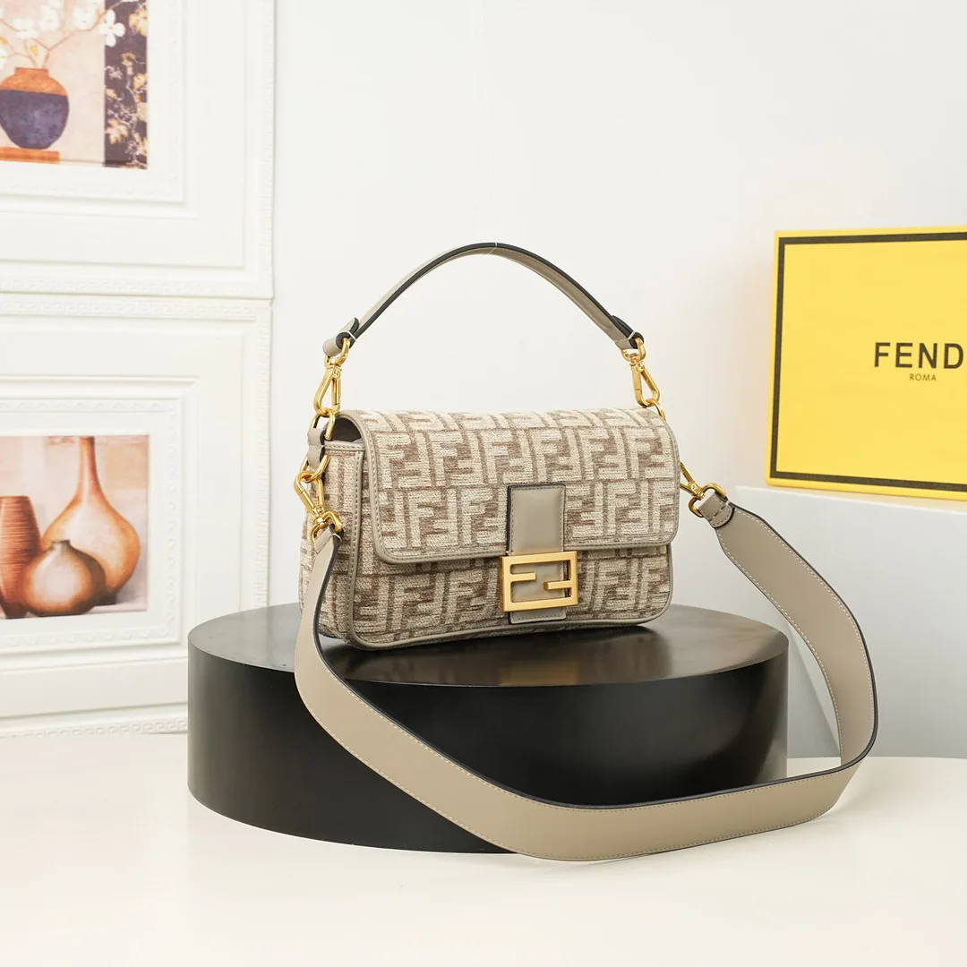 Fendi Baguette 27cm Pattern Shoulder Bag, catalog view 2, Baguette-27-jj