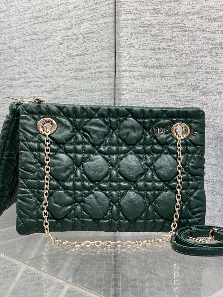 Dior Crunchy Light-Gold Chain Shoulder Bag, catalog view 3, Crunchy-yz11