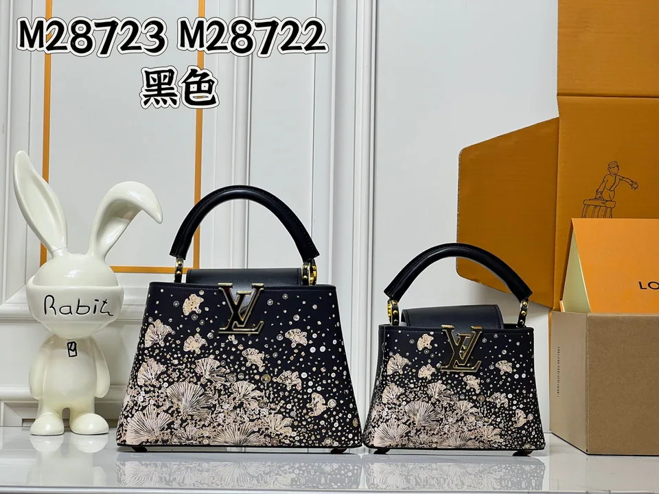 LV M28723 Black Floral Top-Handle Bag, catalog view 4, M28723-ss1