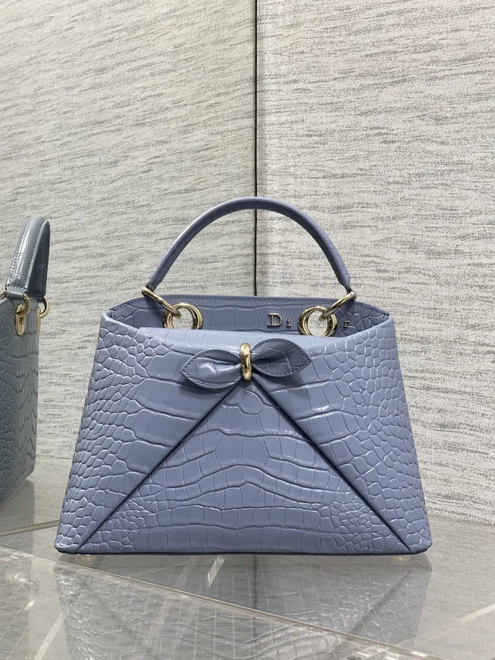 Dior 0737 Blue Bow Top-Handle Bag, catalog view 2, 0737-yz9