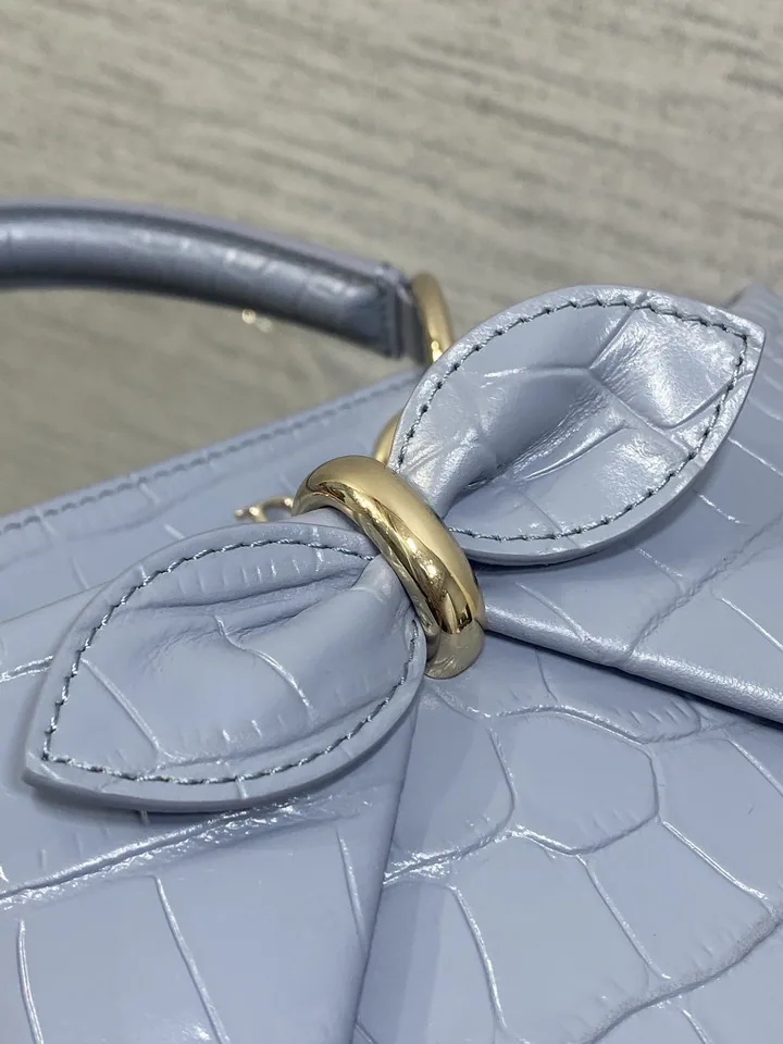 Dior 0737 Blue Bow Top-Handle Bag, catalog view 4, 0737-yz9