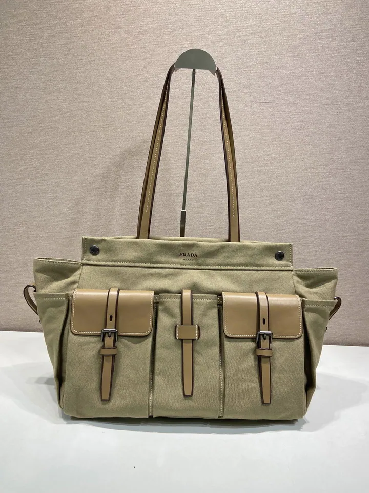 Prada 2VG139 Olive Pocket Tote, catalog view 1, 2VG139