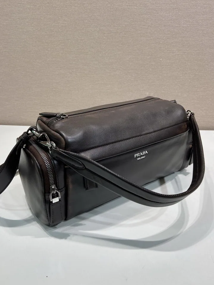 Prada 2VH217 Black Barrel Shoulder Bag, catalog view 3, 2VH217