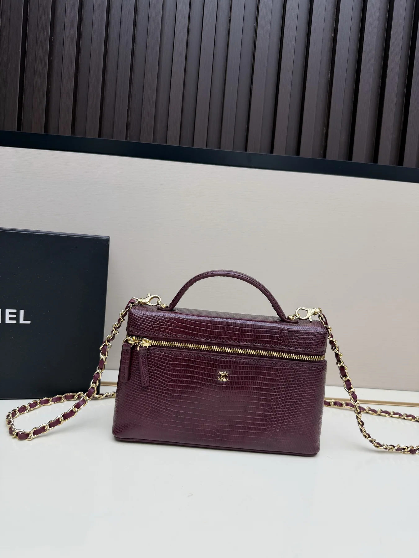 Chanel LL17098 Burgundy Box Chain Bag, catalog view 1, LL17098-jj3