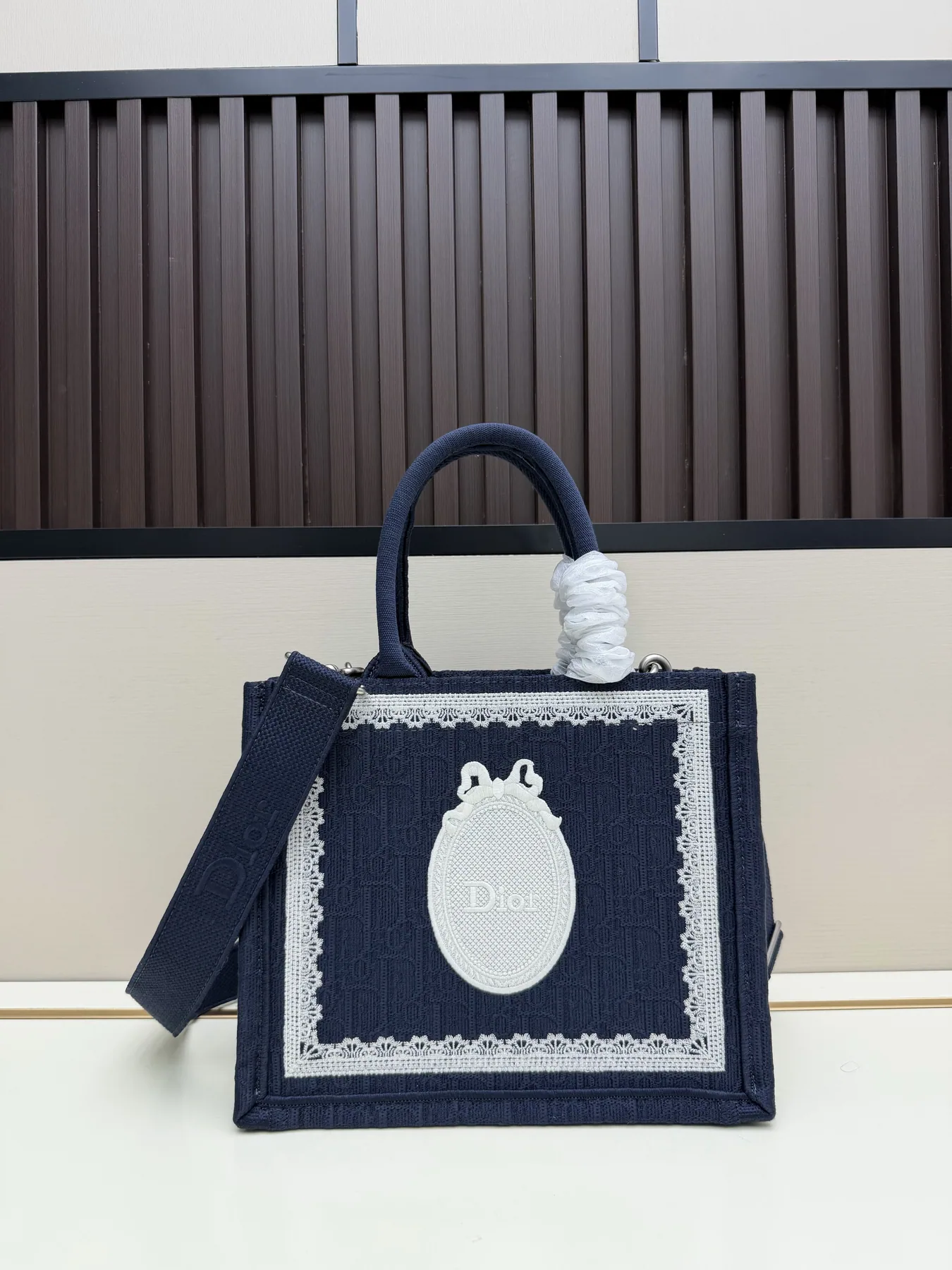 Dior 1265 Navy Structured Top-Handle Bag, catalog view 1, 1265-jj2