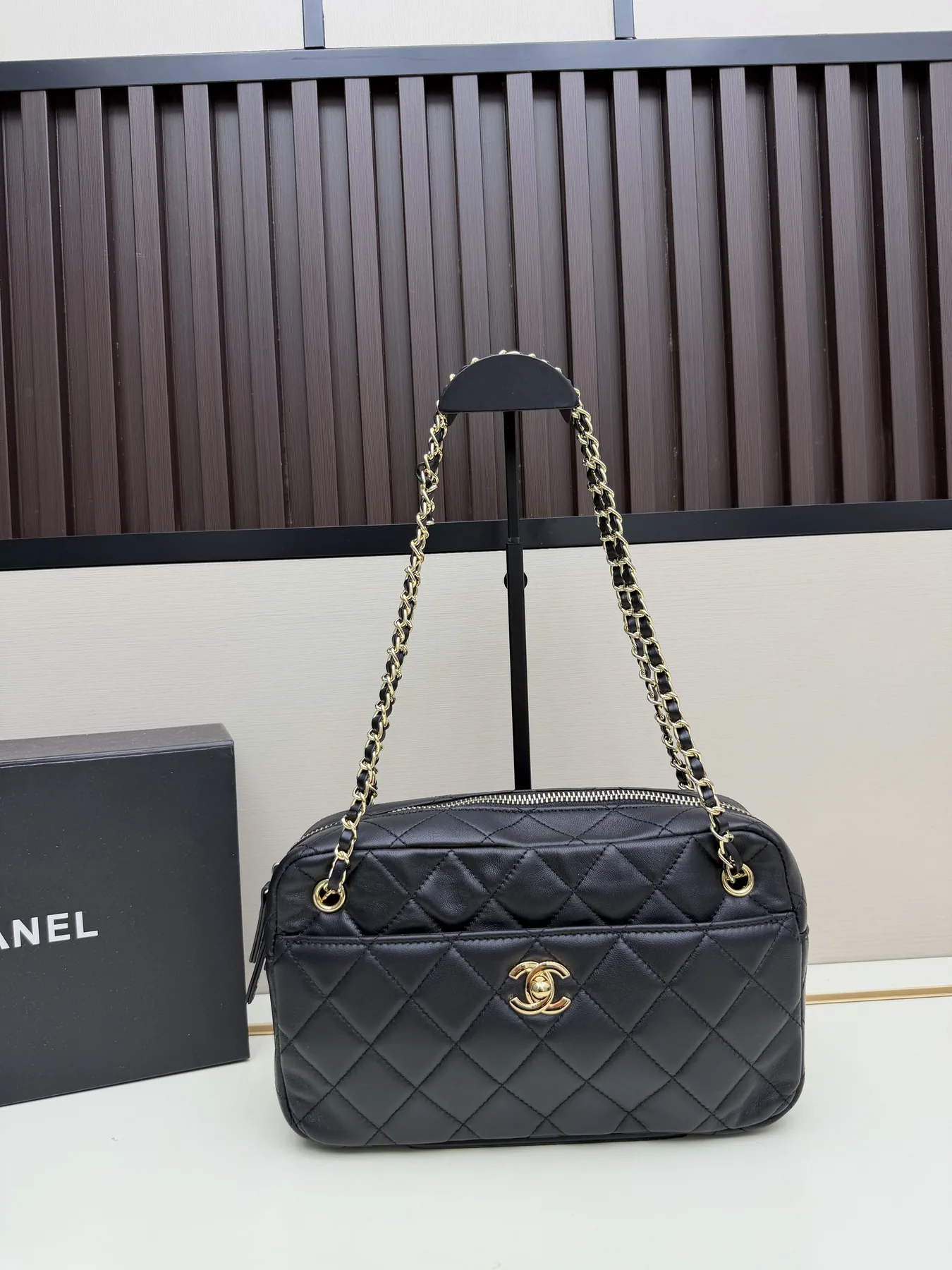 Dior 1265 Navy Structured Top-Handle Bag, catalog view 4, 1265-jj2