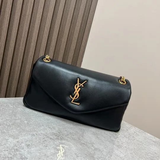 YSL 734153 Padded Flap Chain Shoulder Bag, source view 3, SKU 734153