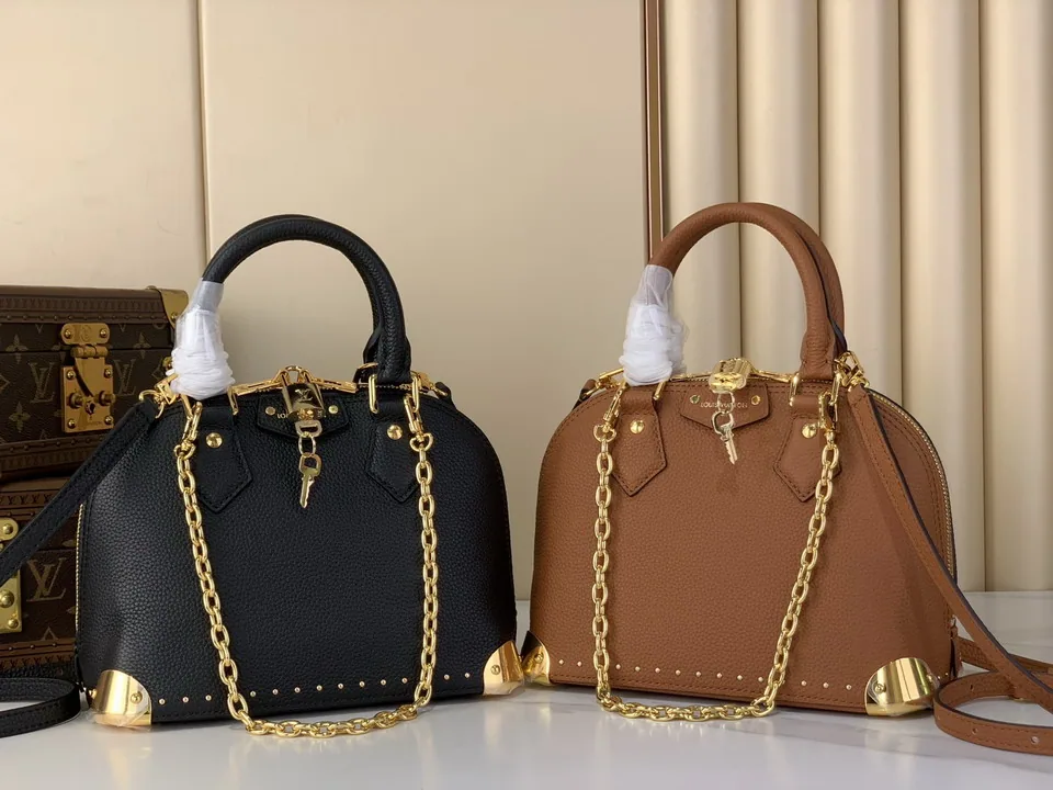Alma M29091 Chain-Detail Top-Handle Bag, source view 2, SKU M29091