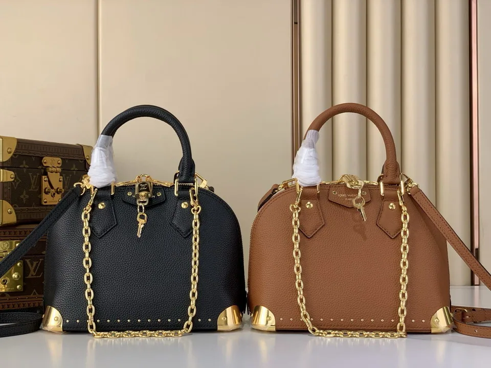 Alma M29091 Chain-Detail Top-Handle Bag, source view 3, SKU M29091