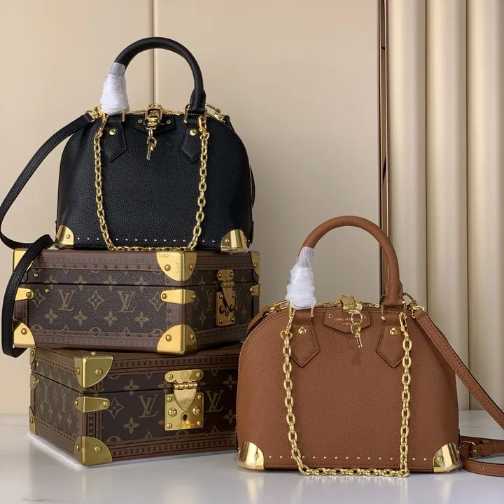 Alma M29091 Chain-Detail Top-Handle Bag, source view 4, SKU M29091