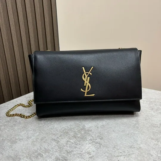 YSL 553804 Croc-Look Chain Wallet Bag, source view 3, SKU 553804