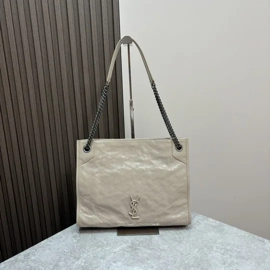 YSL 577999 Logo-Embossed Chain Shoulder Tote, source view 1, SKU 577999