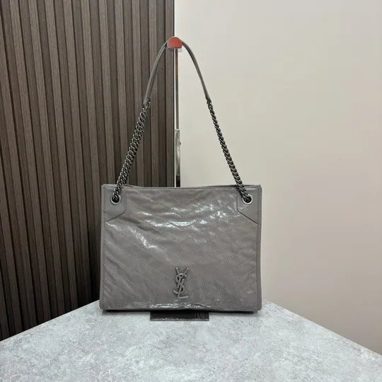 YSL 577999 Logo-Embossed Chain Shoulder Tote, source view 4, SKU 577999