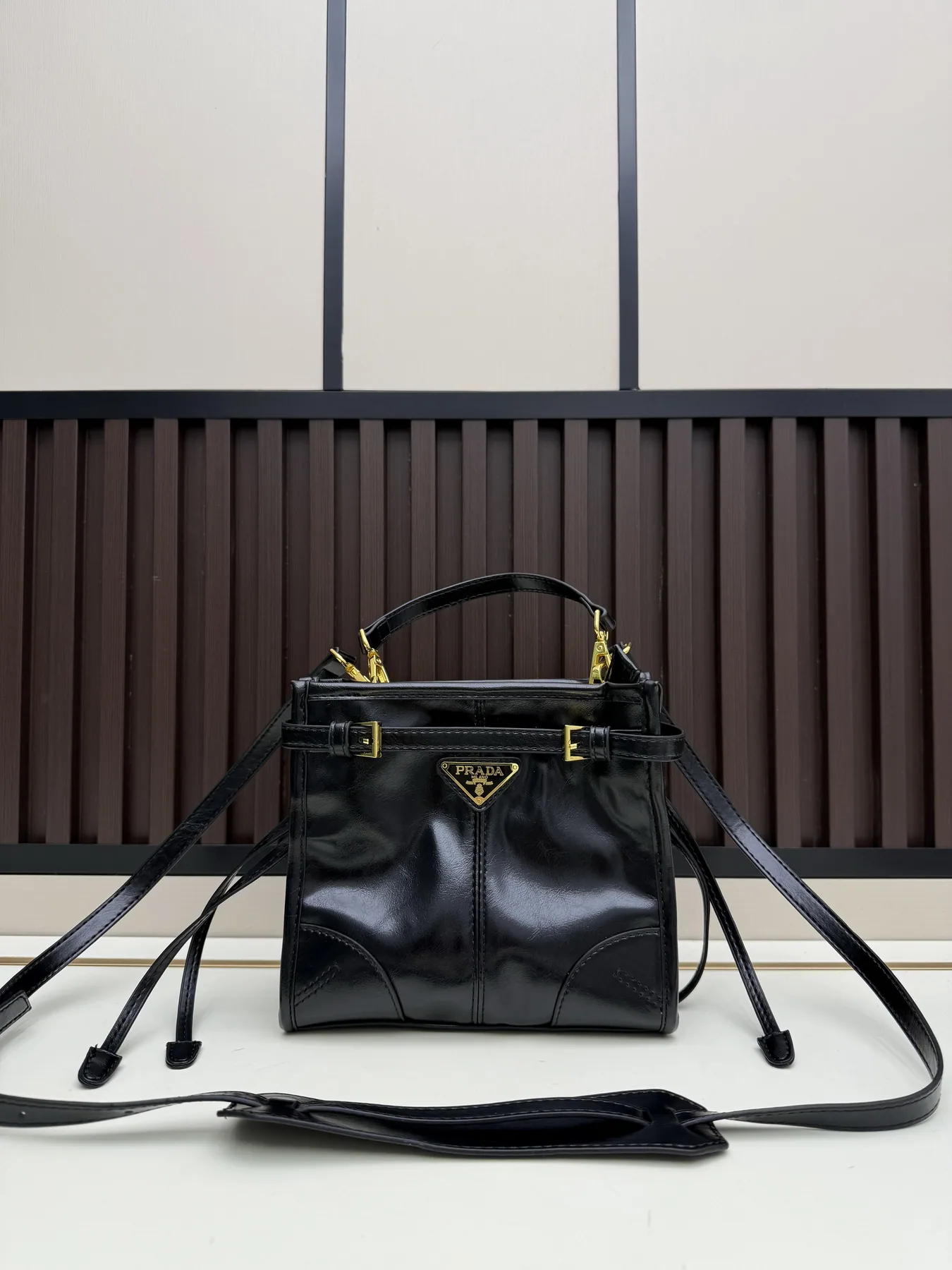 Prada 2615 Mini Drawstring Top-Handle Bag, source view 4, SKU 2615