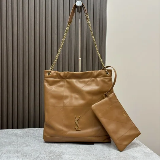 YSL 781666 Soft Chain Shoulder Tote and Pouch, source view 3, SKU 781666