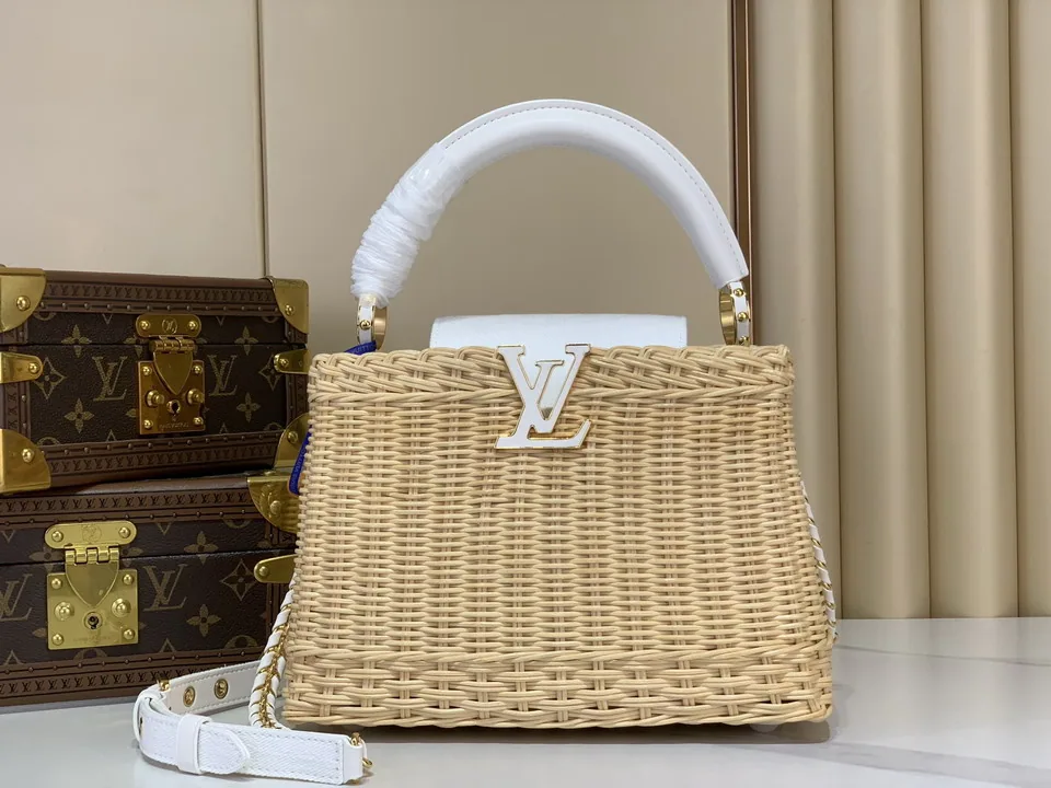 Cap m28548 Woven-Look Top-Handle Bag, source view 3, SKU m28548