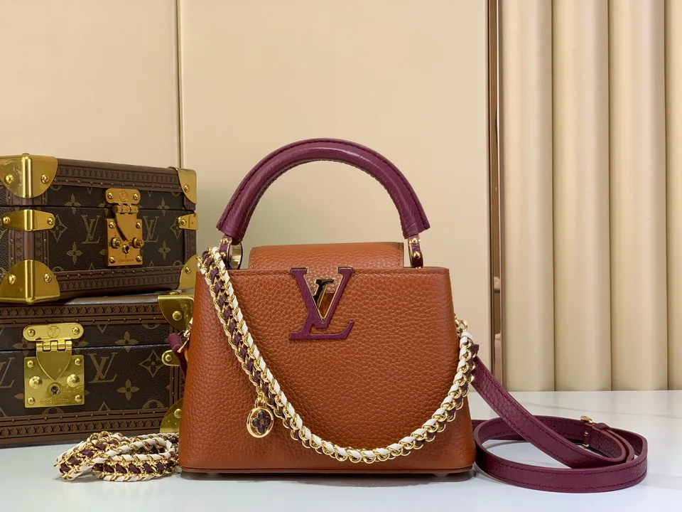 Cap m28688 Chain-Handle Mini Top-Handle Bag, source view 5, SKU m28688